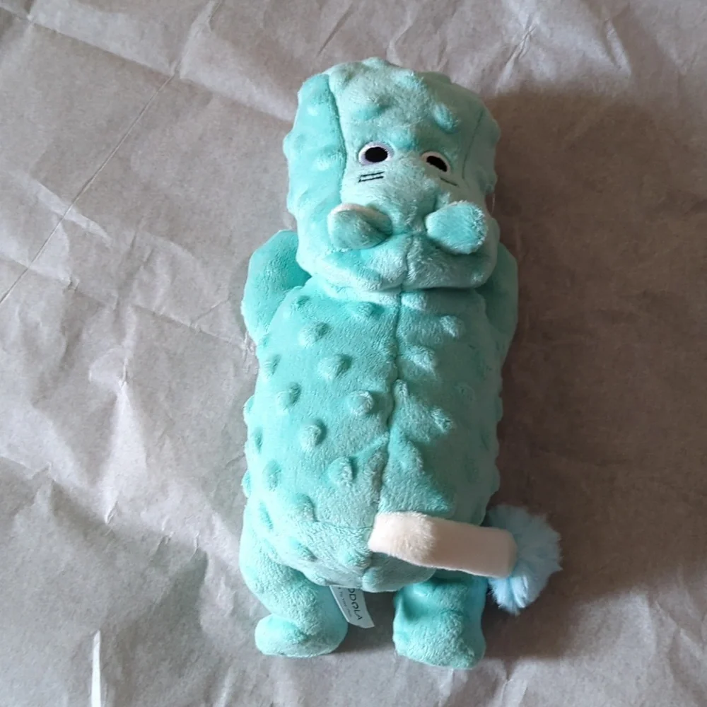 Plush Green/Blue Hippo Toy. Soft Squeakable New. SALE